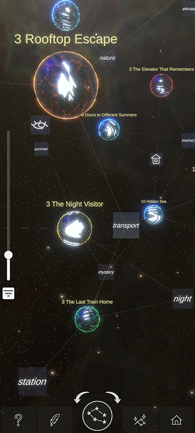 ReverySky star map overview screen